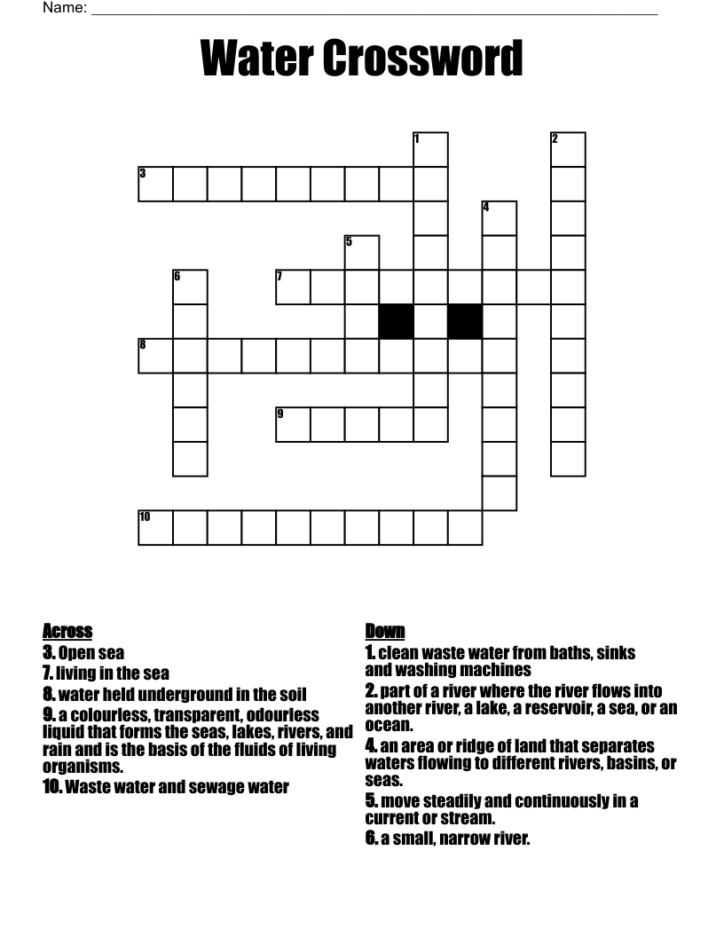 Water Crossword