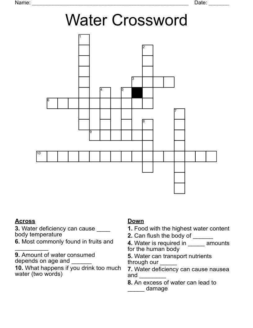 Water Crossword