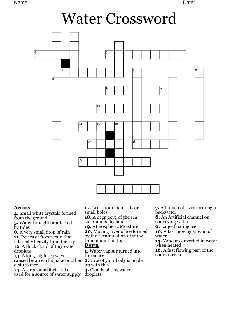 Water Crossword