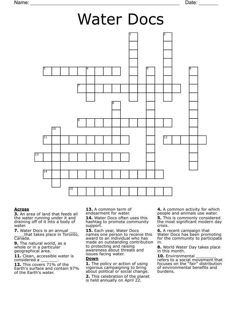 Water Docs Crossword