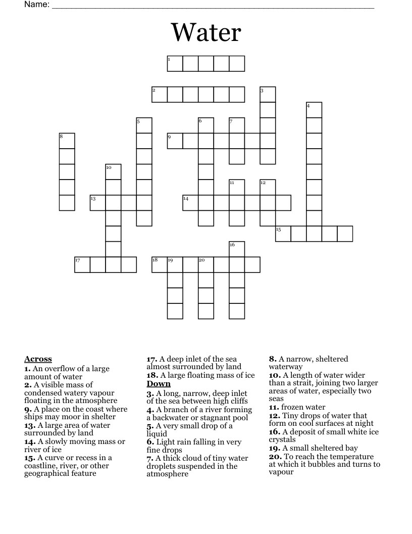 Water  Crossword