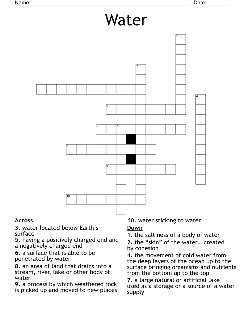 Water  Crossword