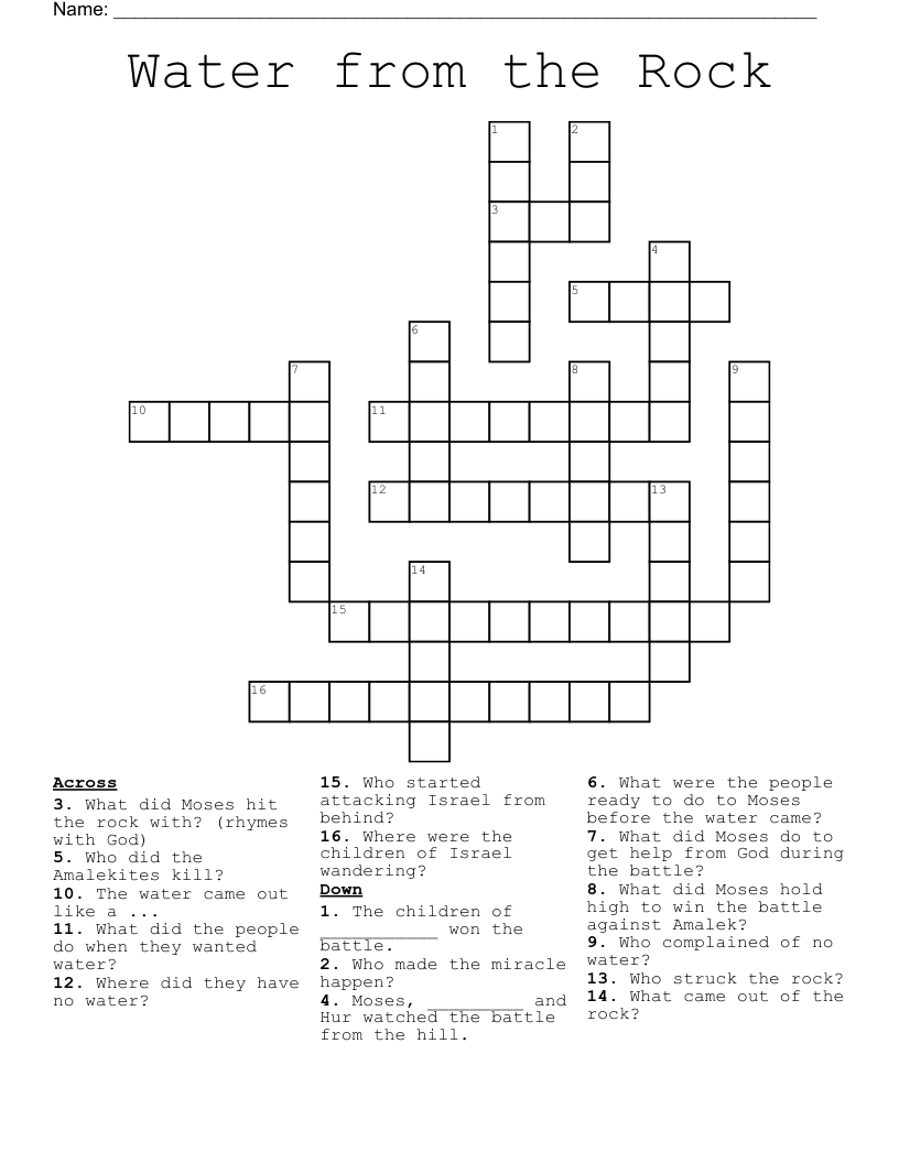 Water from the Rock Crossword