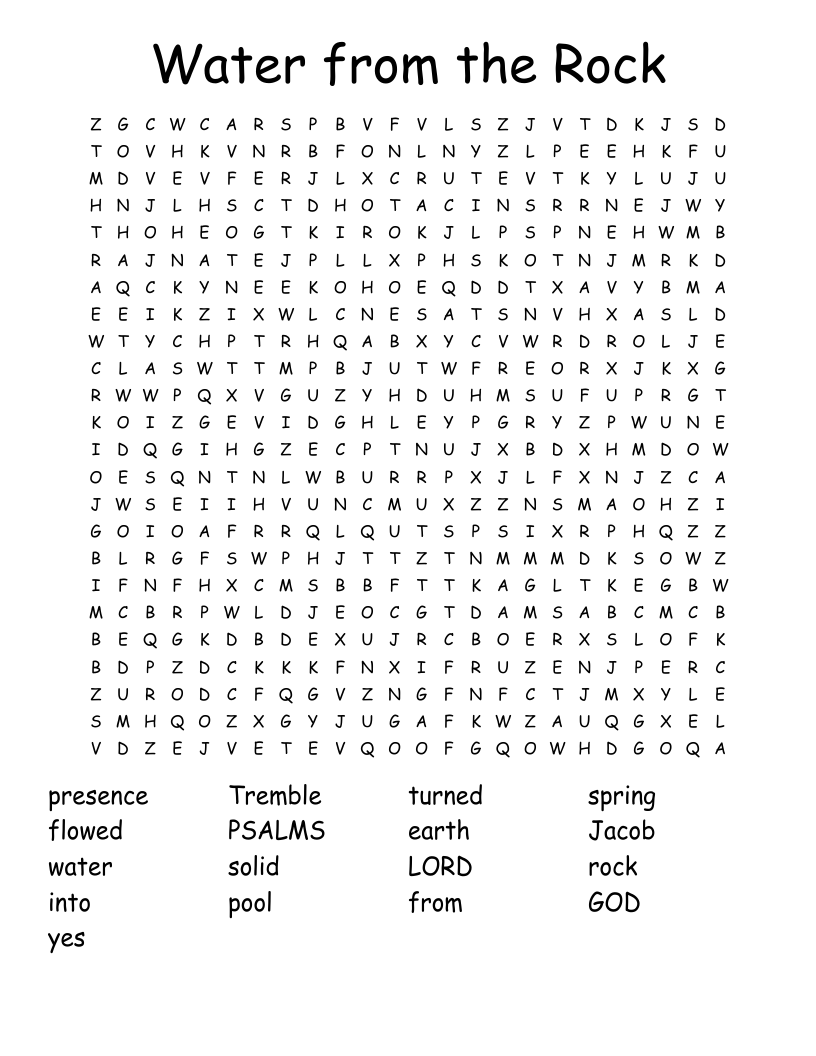Water from the Rock Word Search