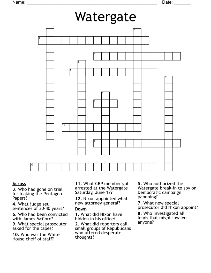 Watergate  Crossword