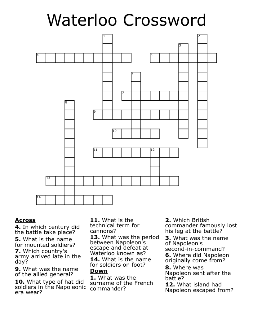 Waterloo Crossword