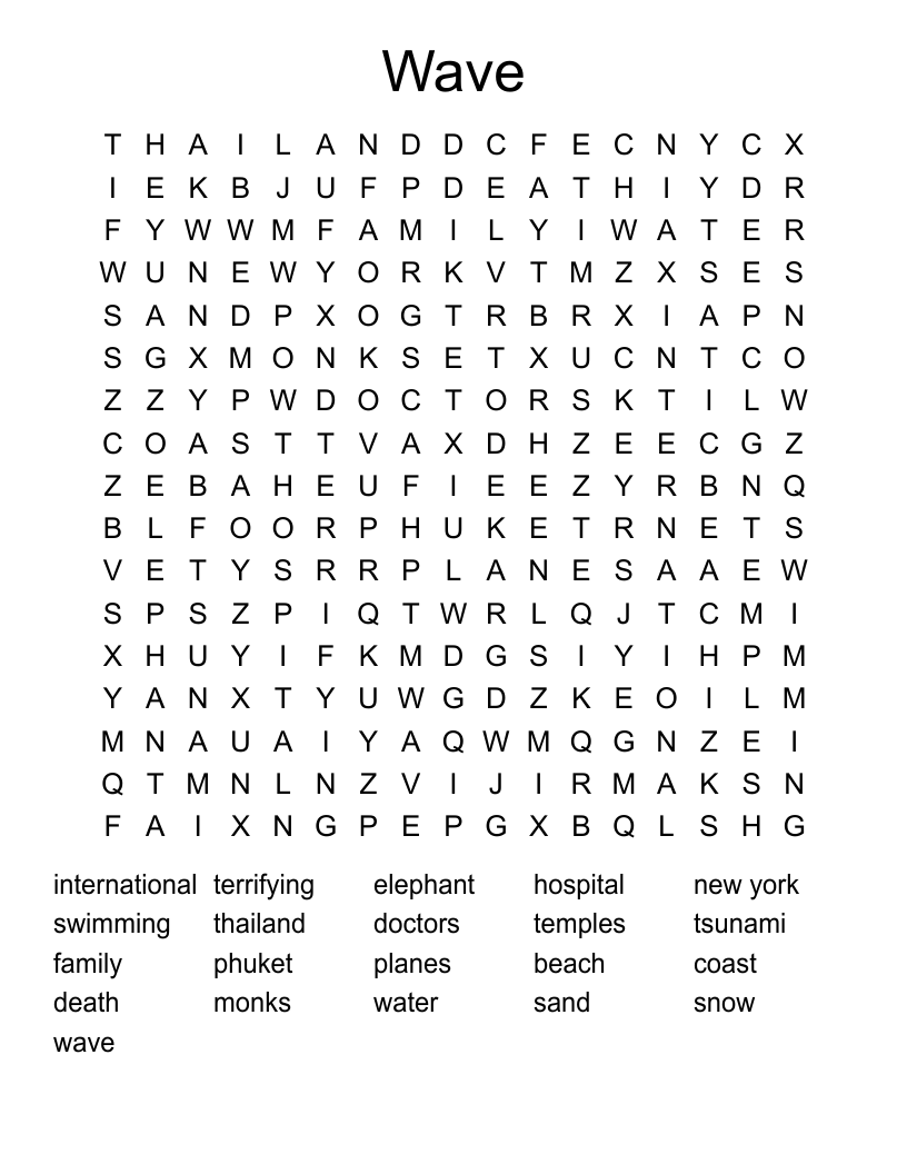 Wave Word Search
