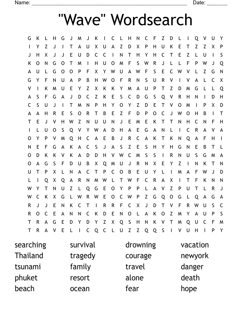 "Wave" Wordsearch