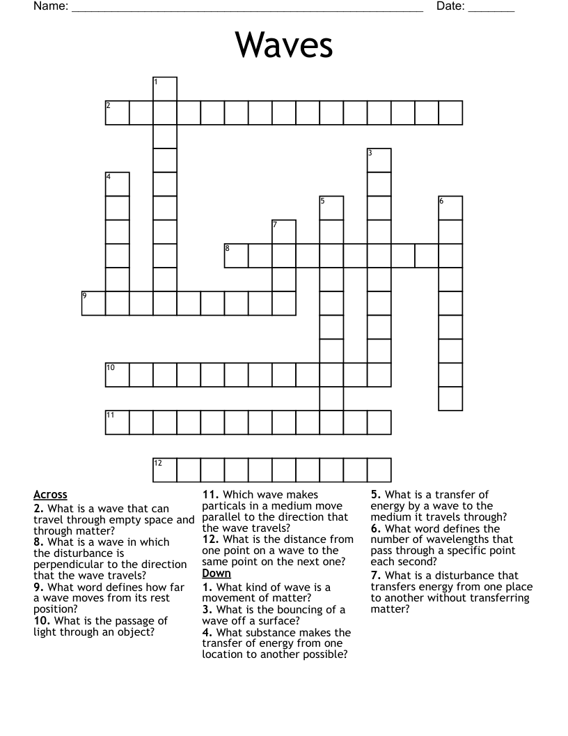 Waves Crossword