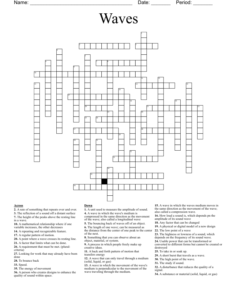 Waves Crossword