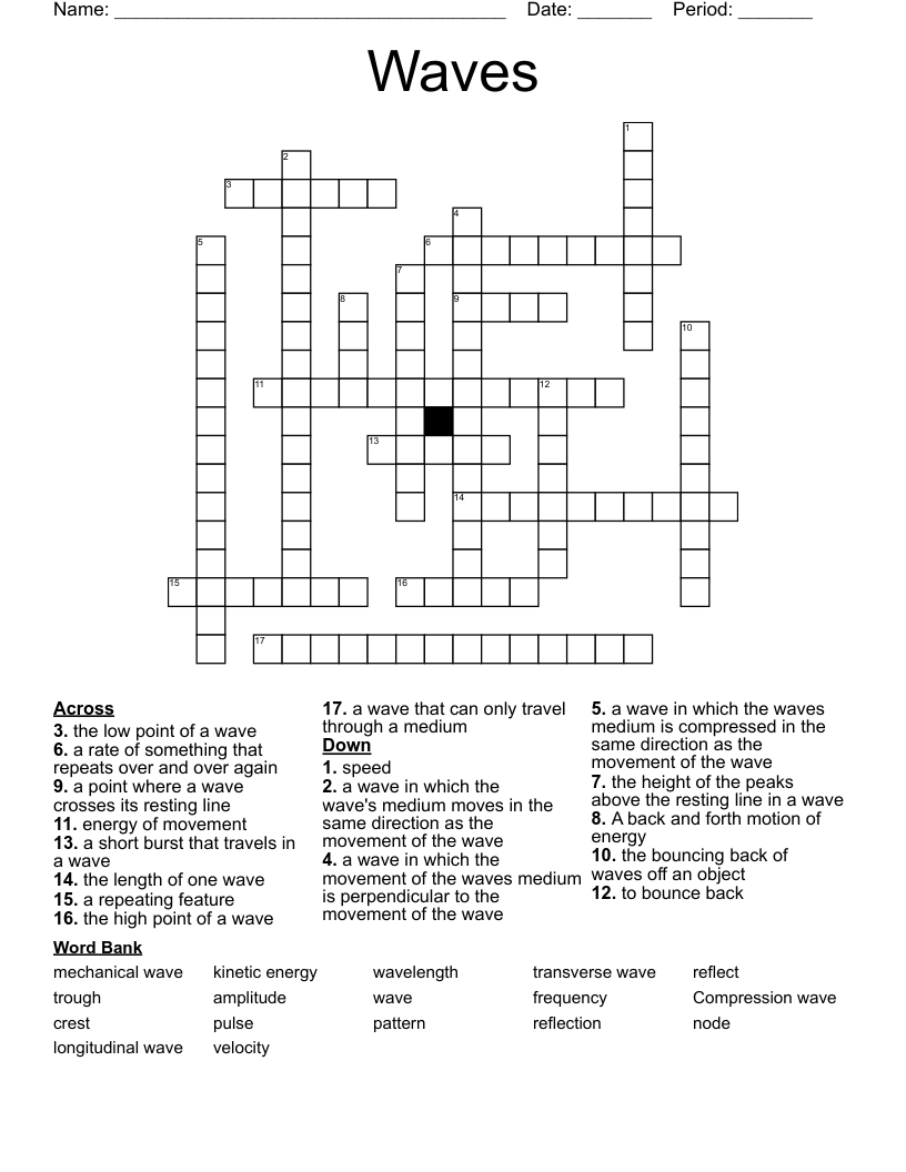 Waves Crossword