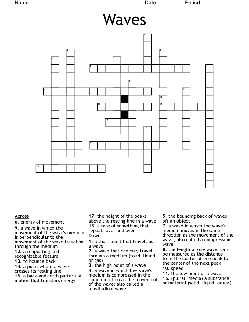 Waves Crossword