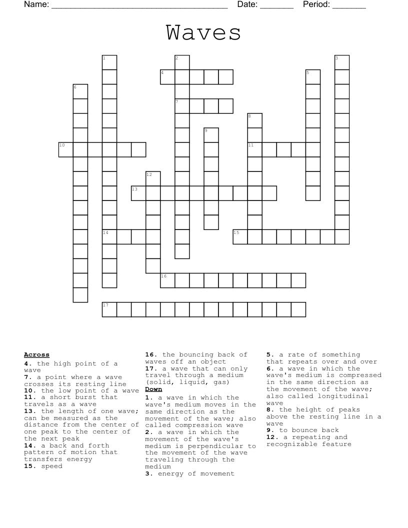 Waves Crossword