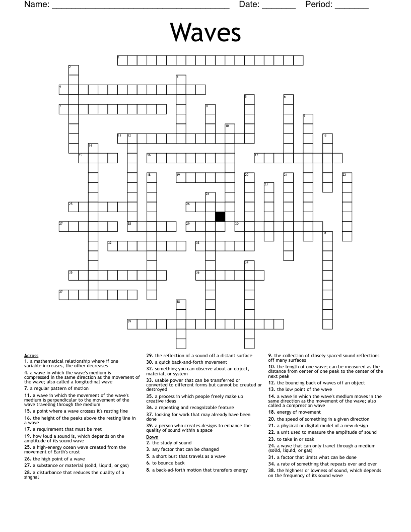 Waves Crossword