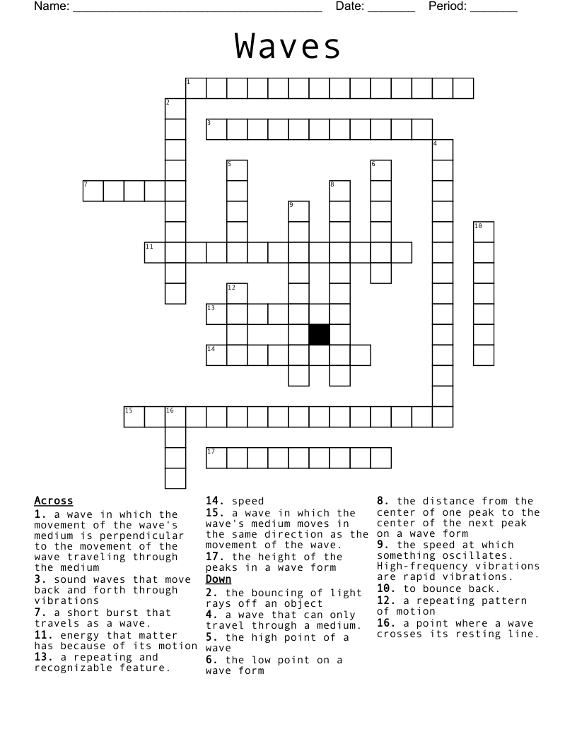 Waves Crossword