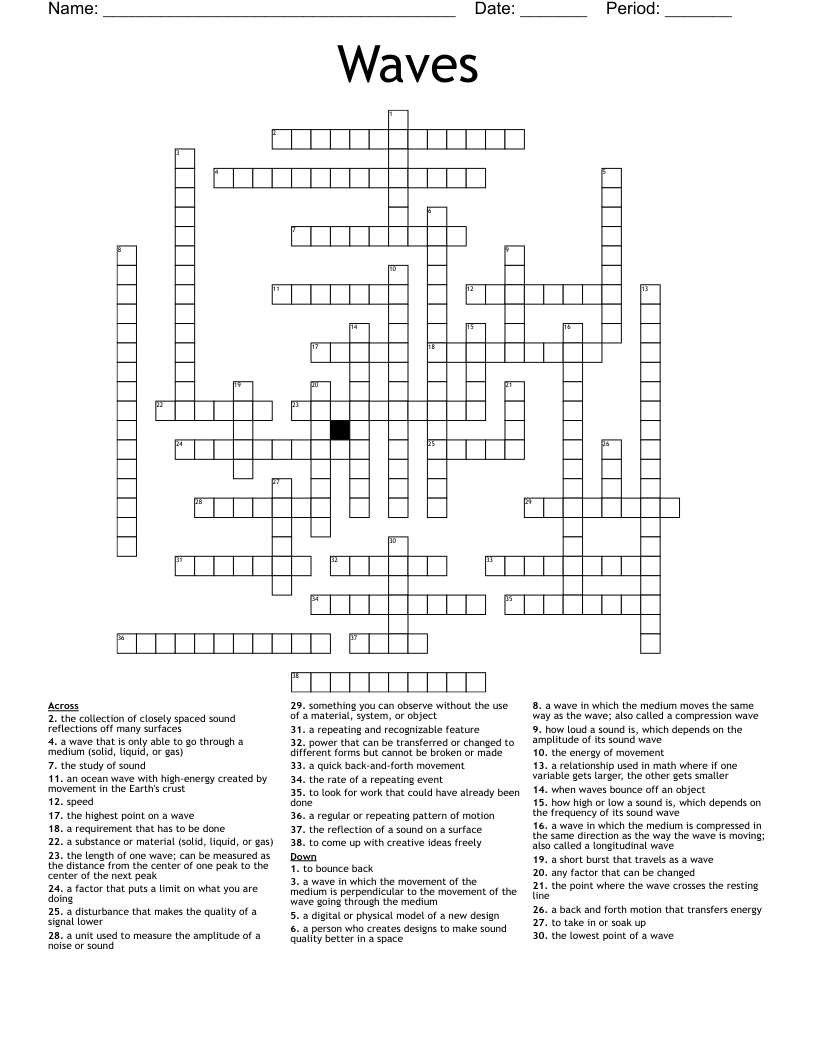 Waves Crossword