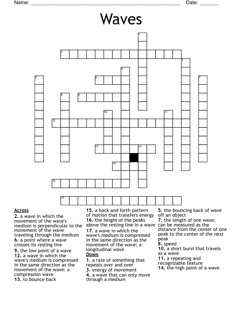 Waves Crossword