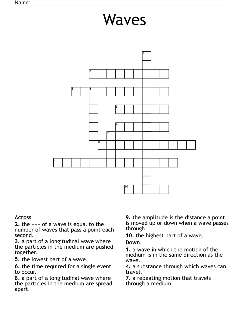 Waves Crossword