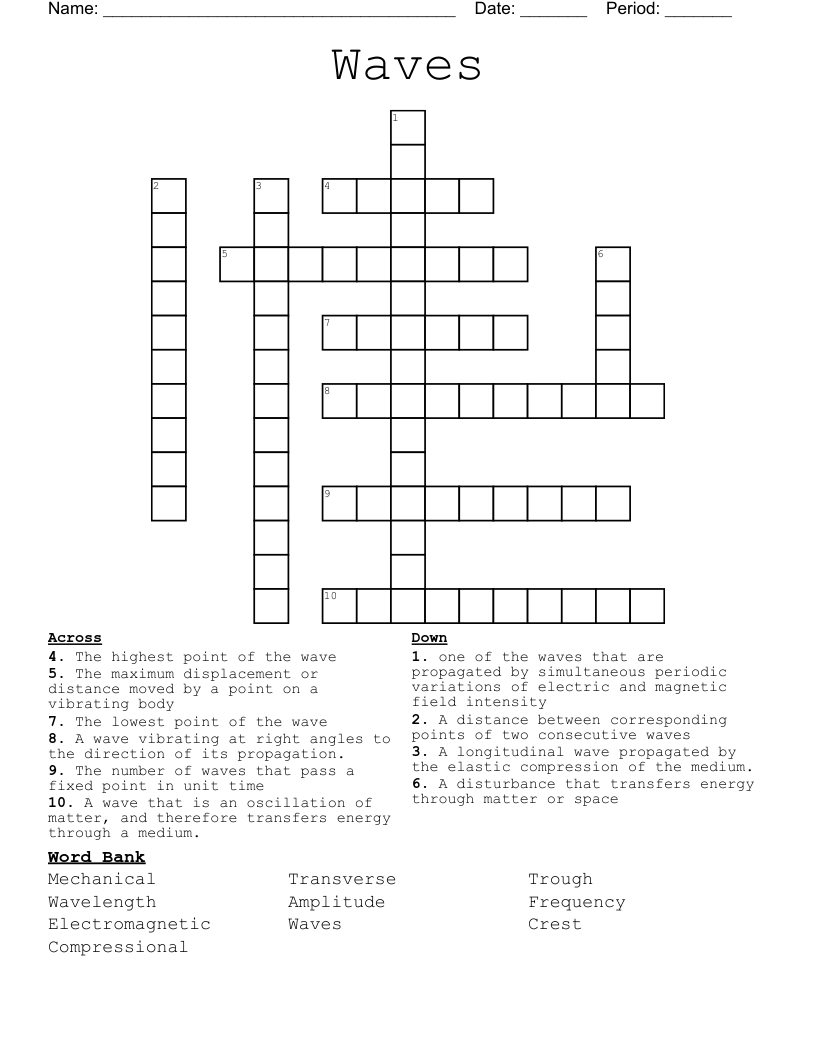 Waves Crossword