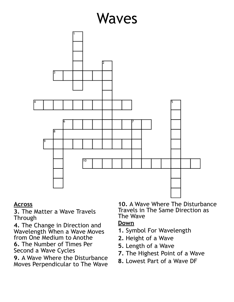 Waves Crossword