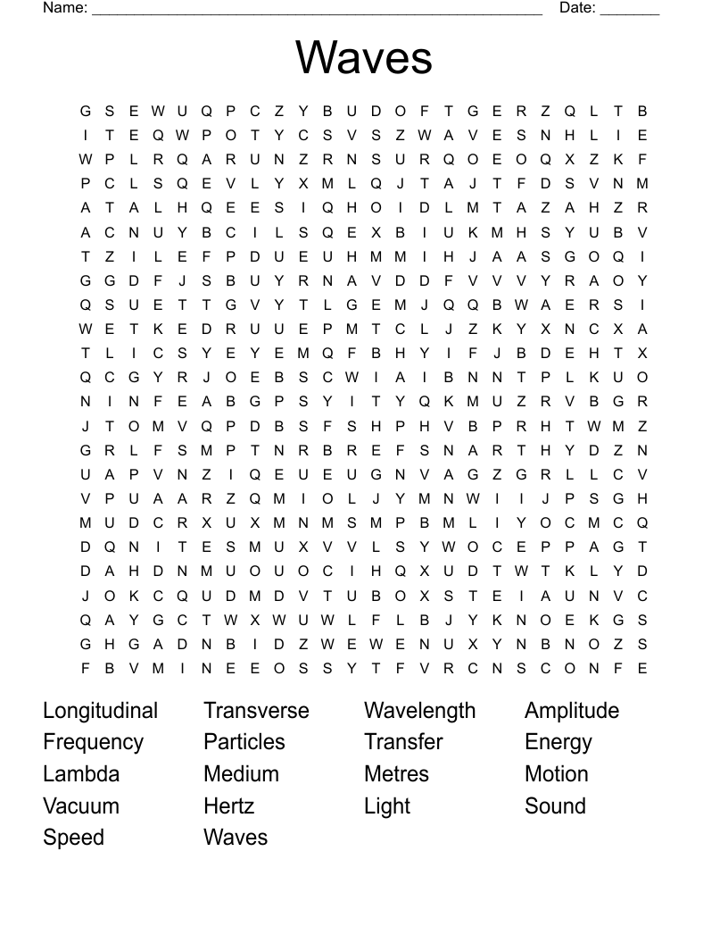 Waves Word Search