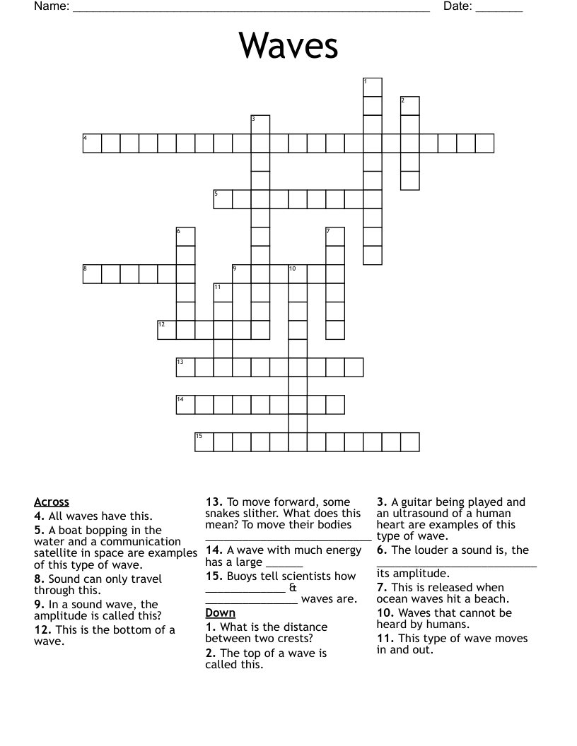 Waves Crossword
