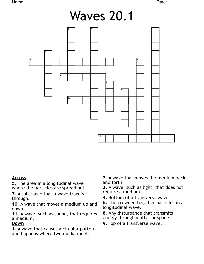 Waves 20.1 Crossword