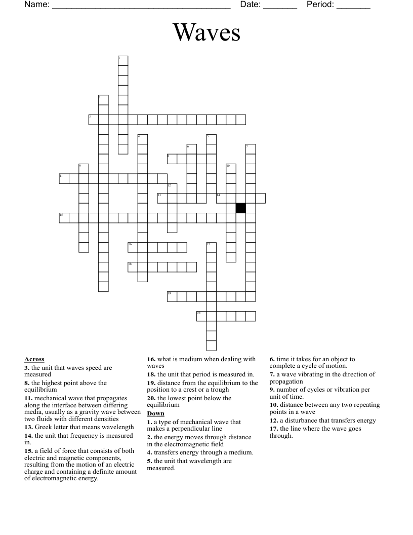 Waves Crossword