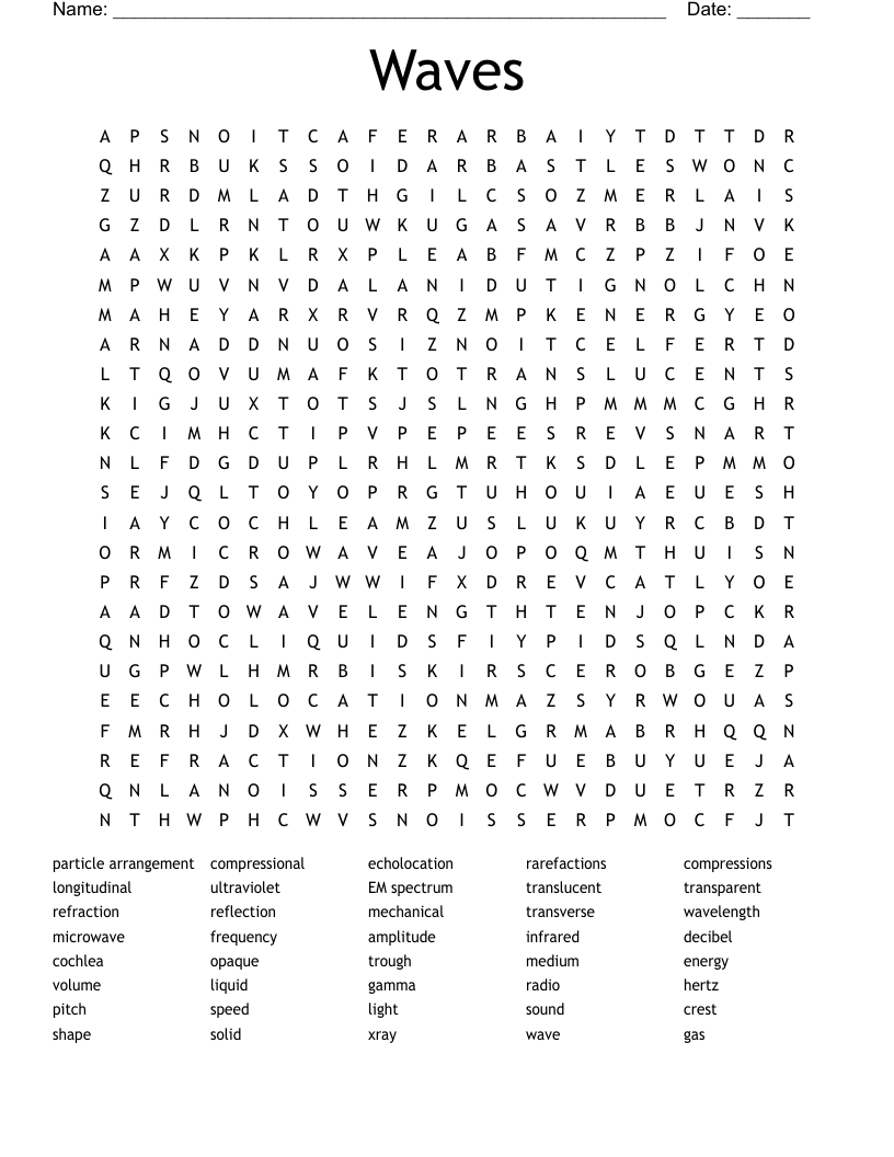 Waves Word Search