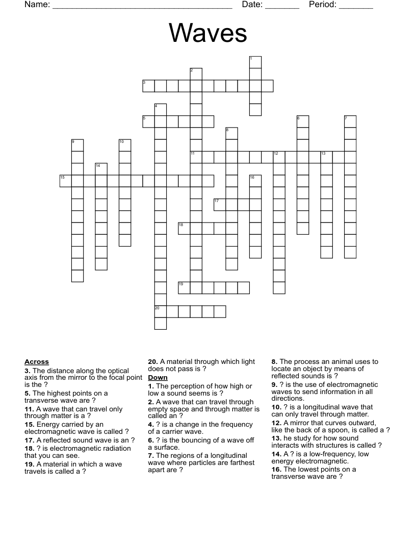 Waves Crossword