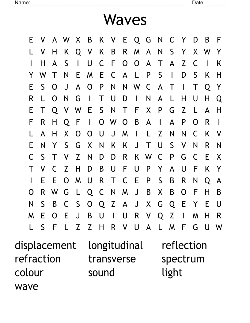 Waves Word Search