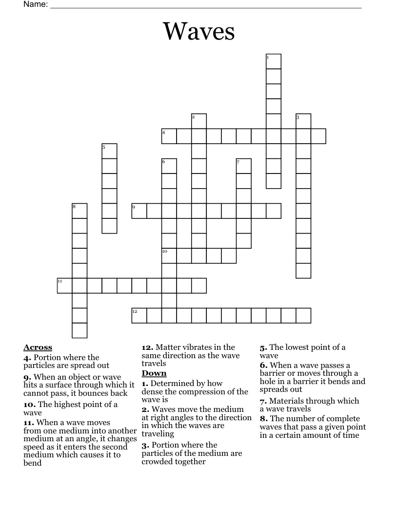 Waves Crossword