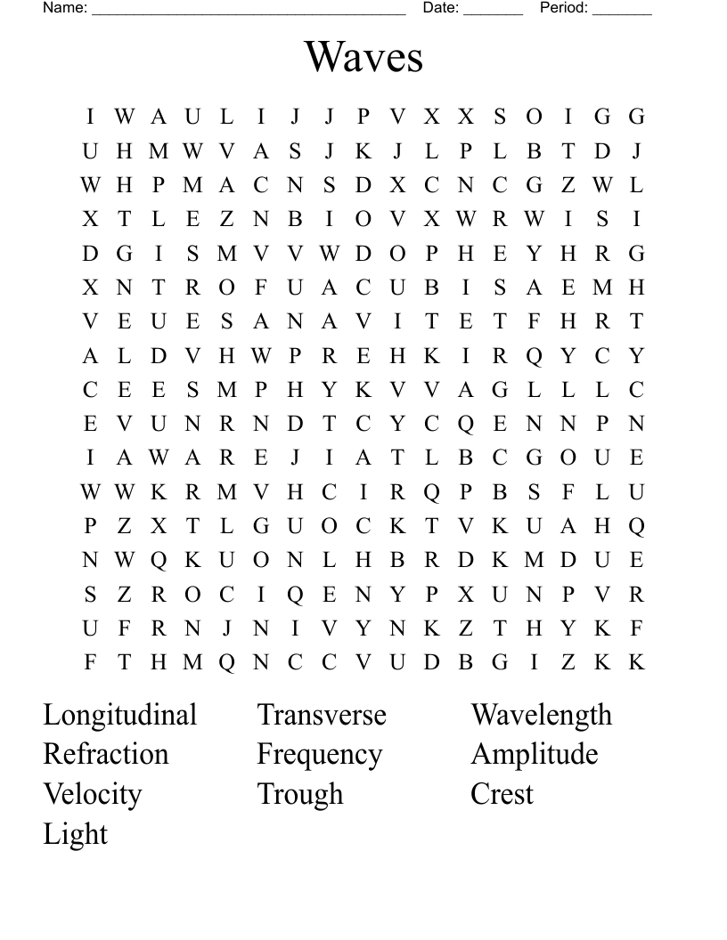 Waves Word Search