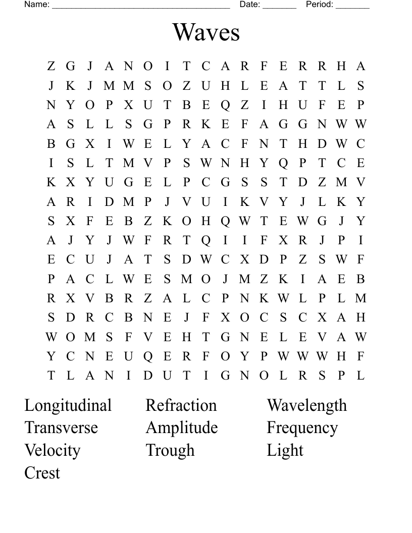 Waves Word Search