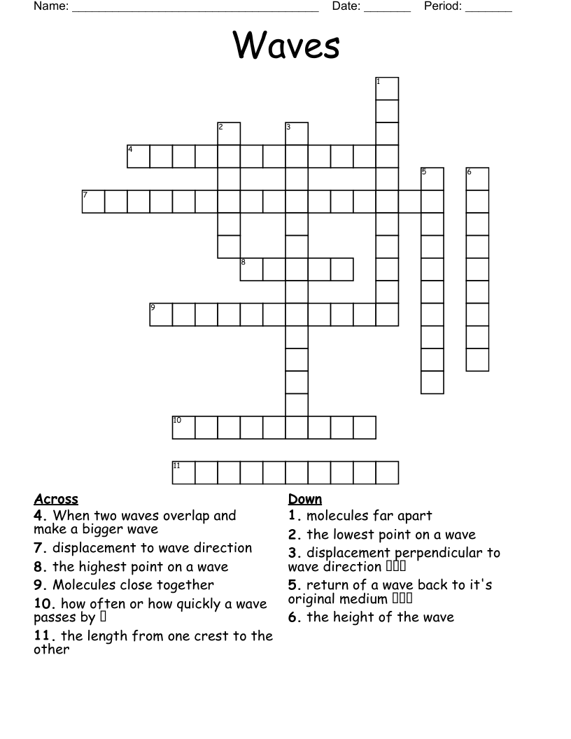 Waves Crossword