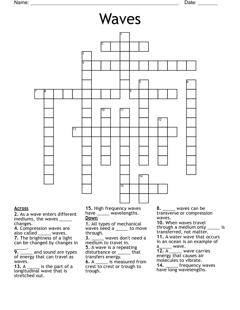 Waves Crossword