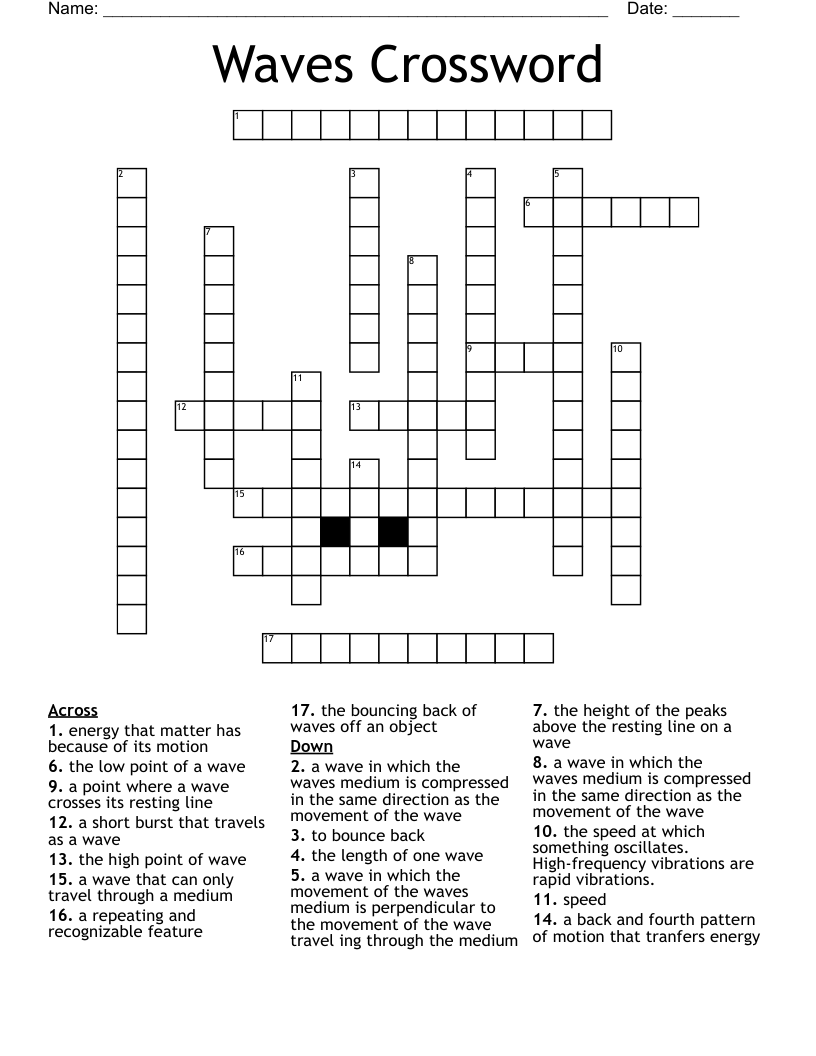 Waves Crossword