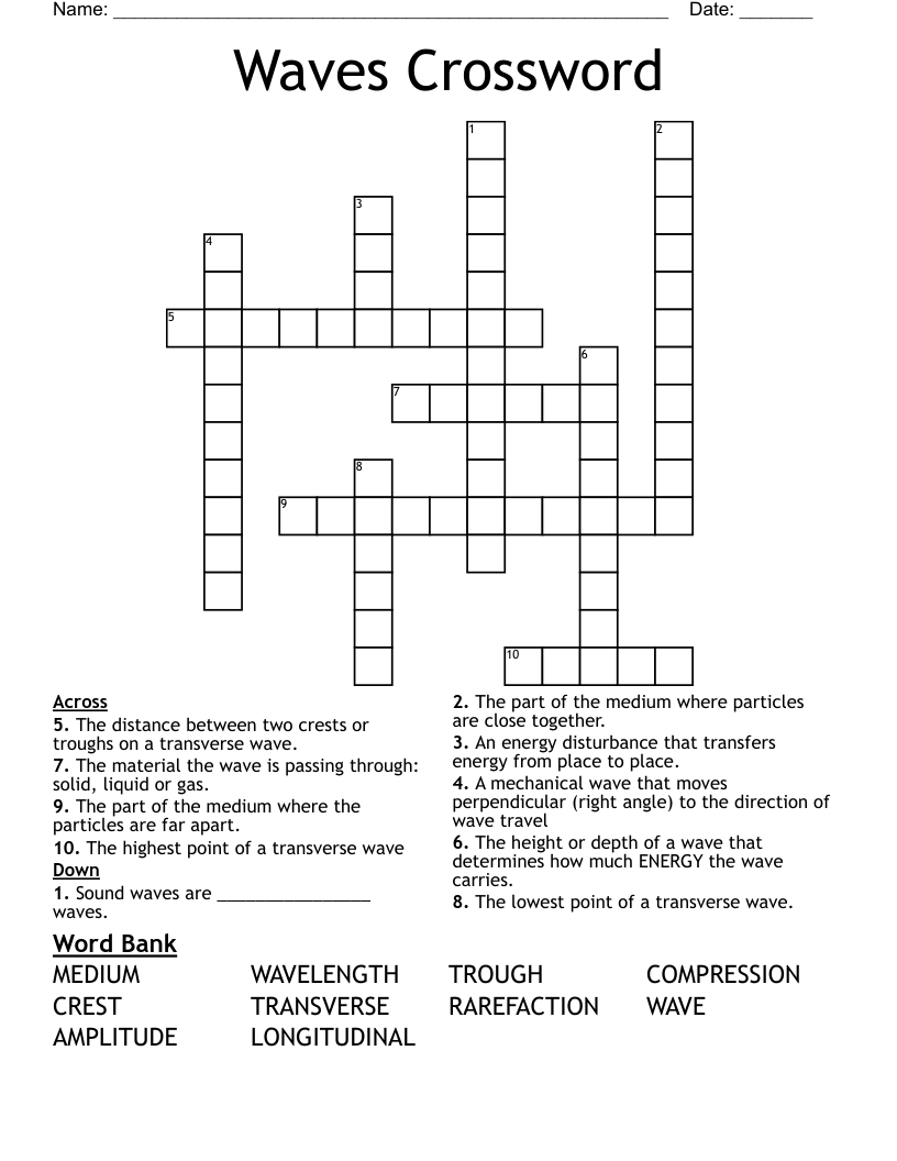 Waves Crossword