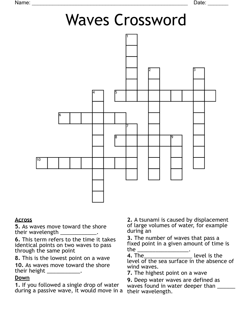 Waves Crossword