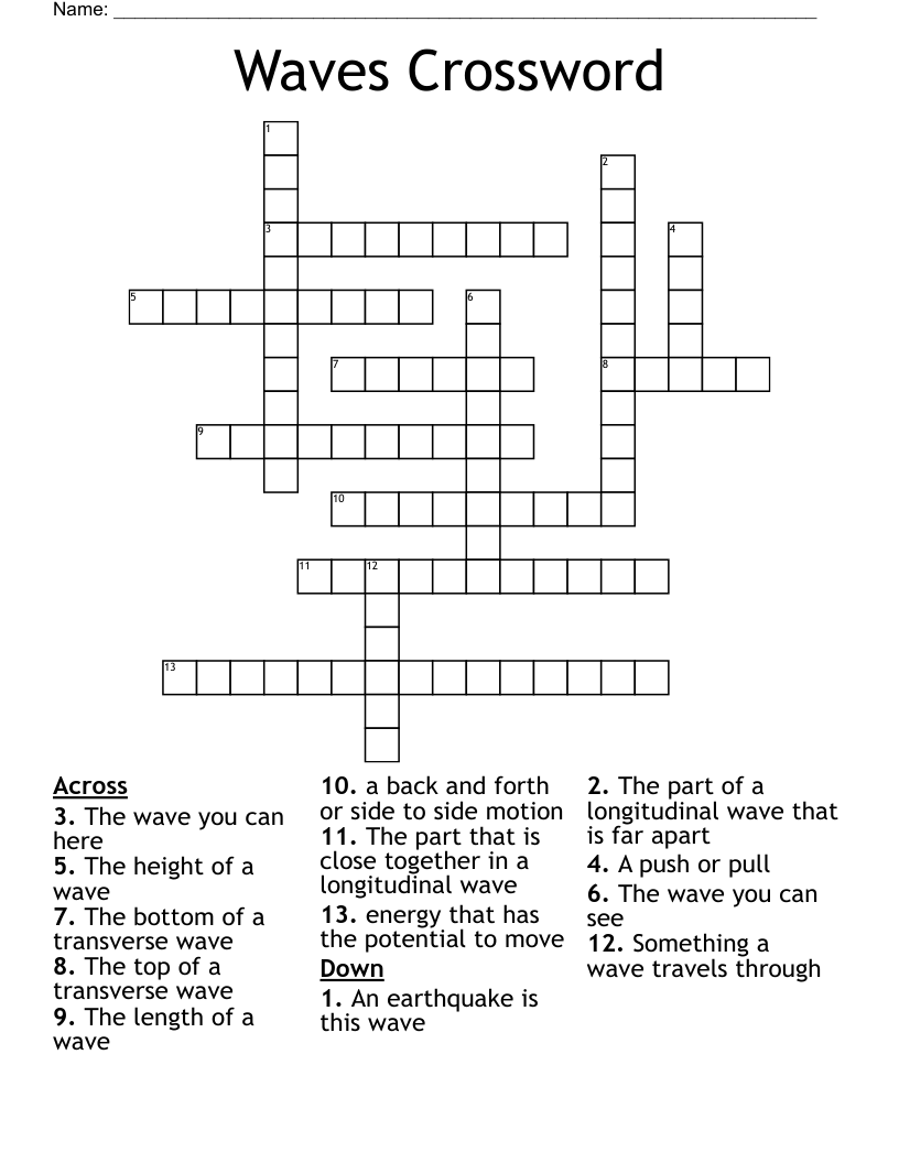 Waves Crossword