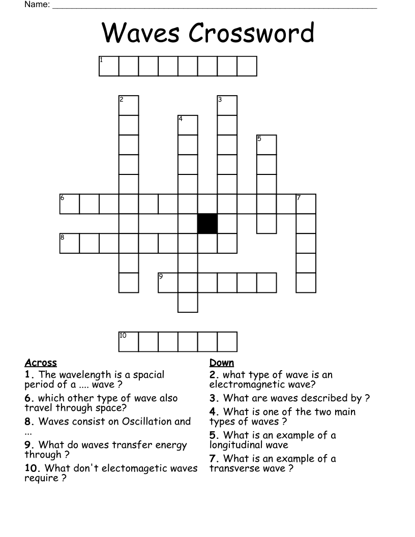 Waves Crossword