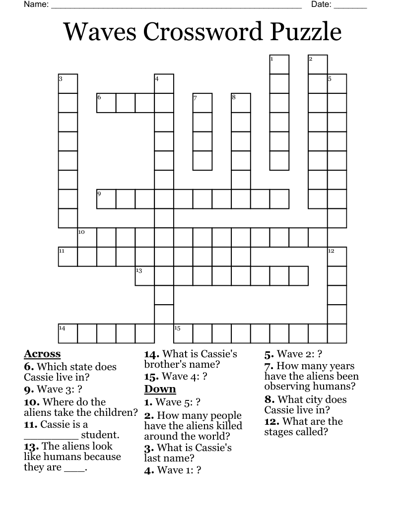 Waves Crossword Puzzle