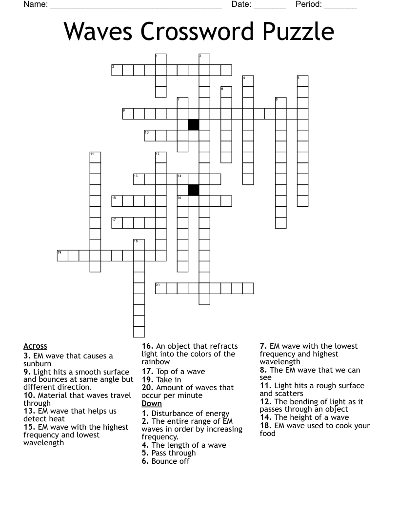 Waves Crossword Puzzle