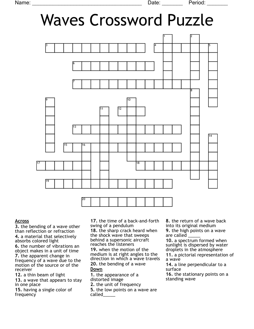 Waves Crossword Puzzle 