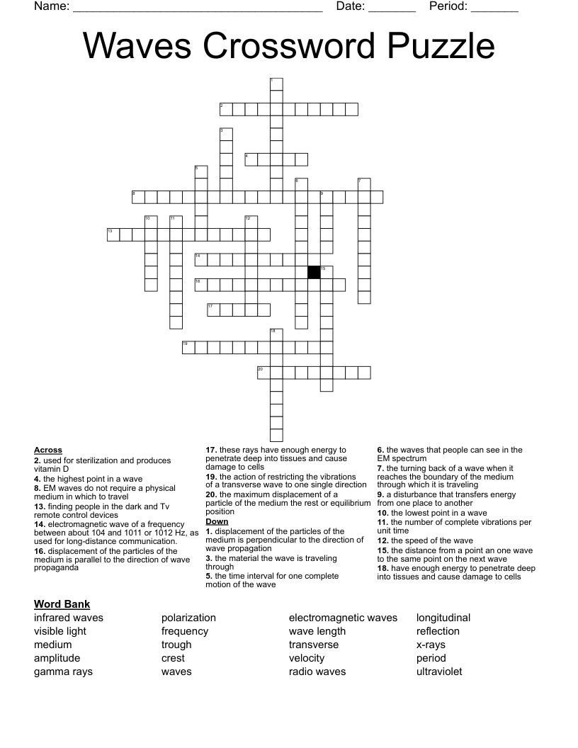 Waves Crossword Puzzle 
