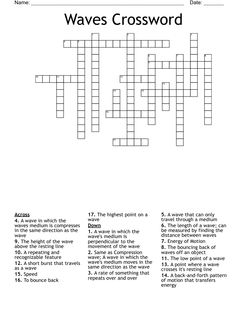 Waves Crossword 