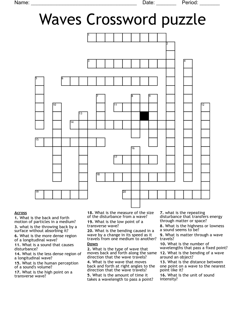 Waves Crossword puzzle