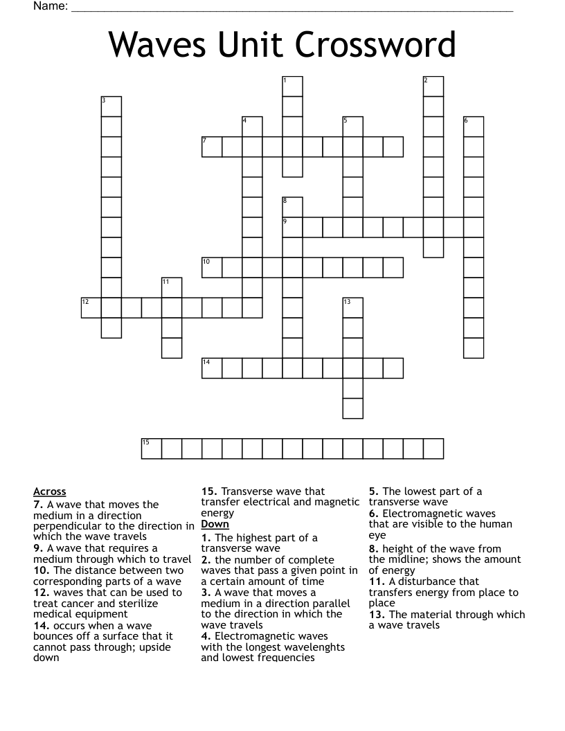 Waves Unit Crossword