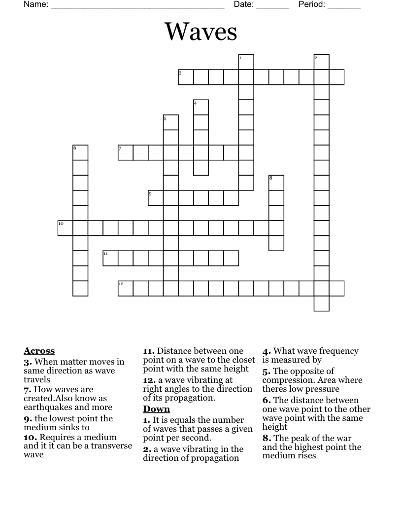 Waves  Crossword