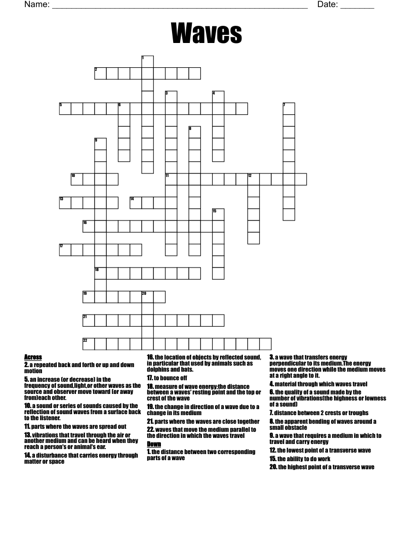 Waves  Crossword